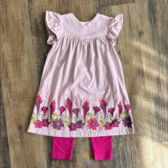 Tea Collection Other - Pink Floral Dress with Leggings